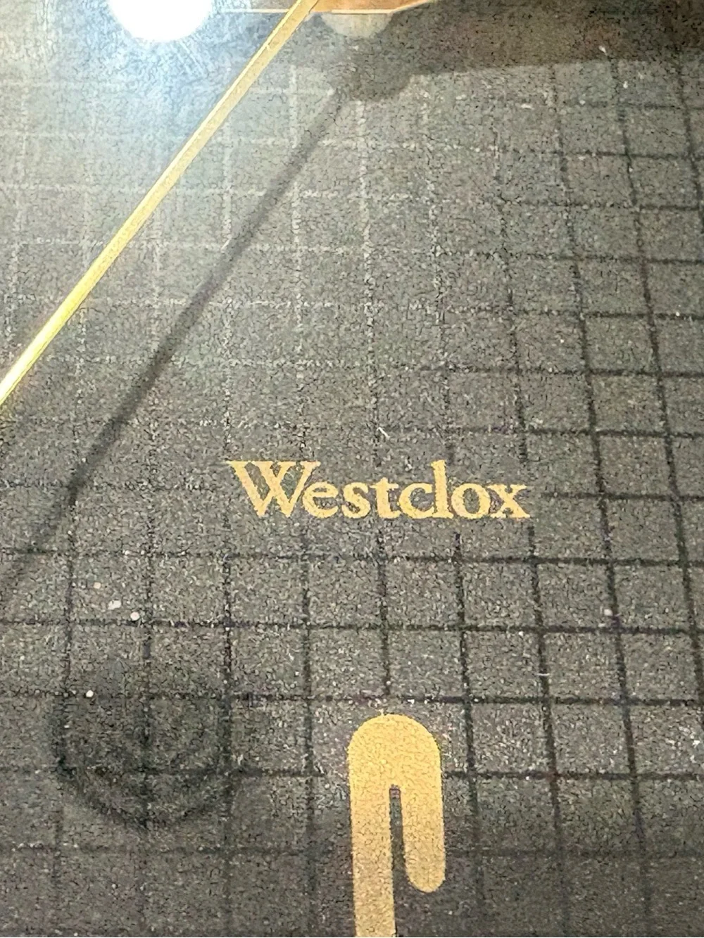 Vintage 80s Westclox Octagon Wall Clock Black Gold Retro
